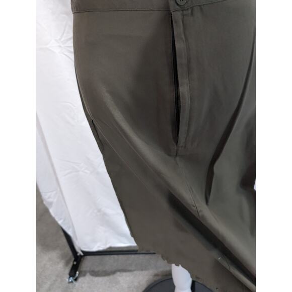 Old Navy Women's Size Medium Pencil Skirt Cotton blend Ruffle khaki Olive Green - Picture 4 of 11